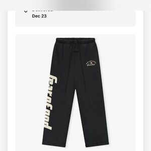 Fear of God Black and Cream Logo Sweatpants